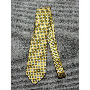 Ermenegildo Zegna Yellow Geometric Square Mosaic Silk / Italian